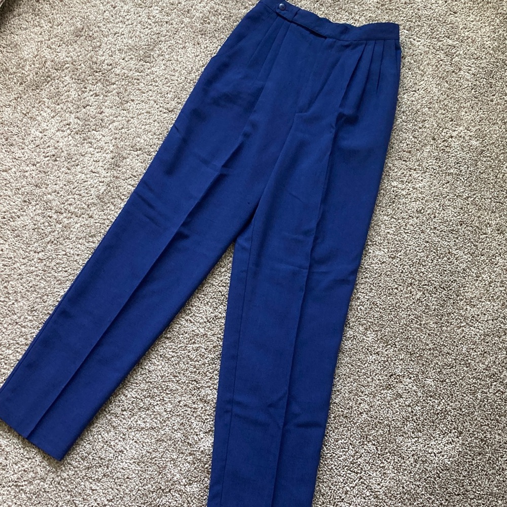 NWOT Vintage 80s Pleated High Waisted Trousers Tapered Pants Union Label 10 XS